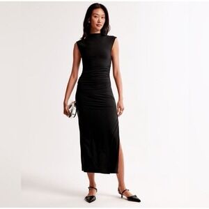 Abercrombie & Fitch Black Paloma Midi Dress